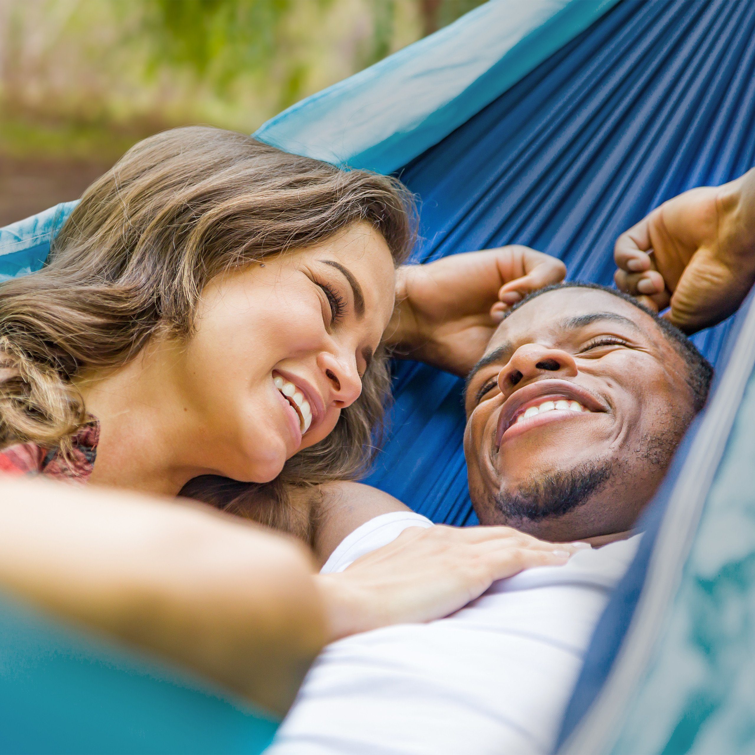 relaxdays Hängematte Hängematte Outdoor, Blau