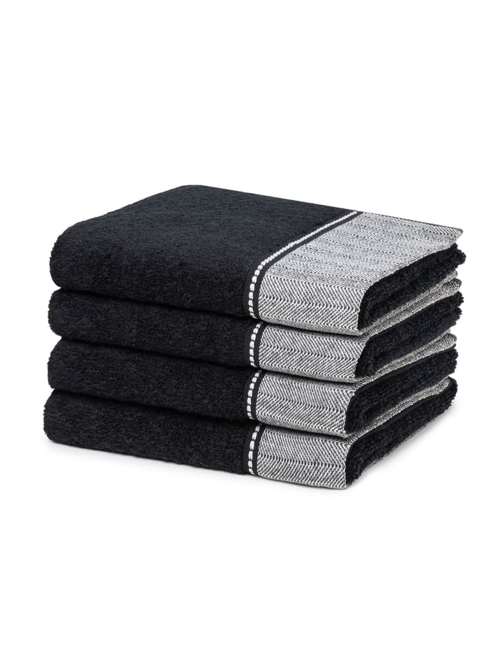 Möve 4 X Handtuch - im Set Brooklyn in Black günstig kaufen 50 x 100 cm
