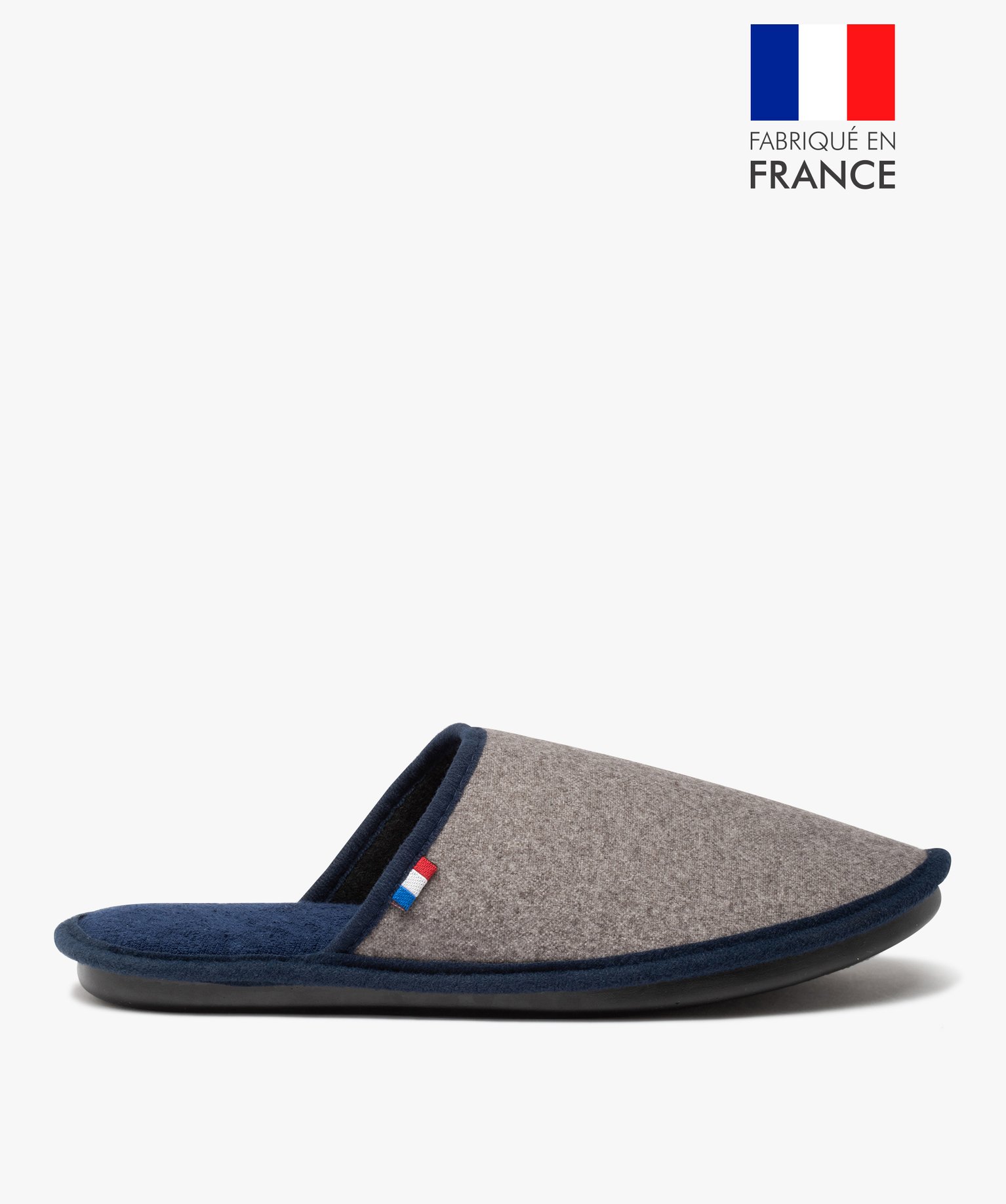 Chaussons homme mules fabriquées en France - Goxo gris | GEMO