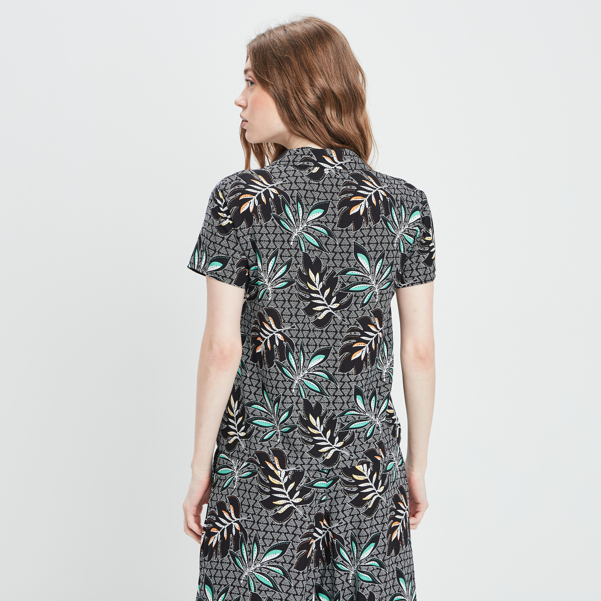 Chemise cropped noir femme | La Halle