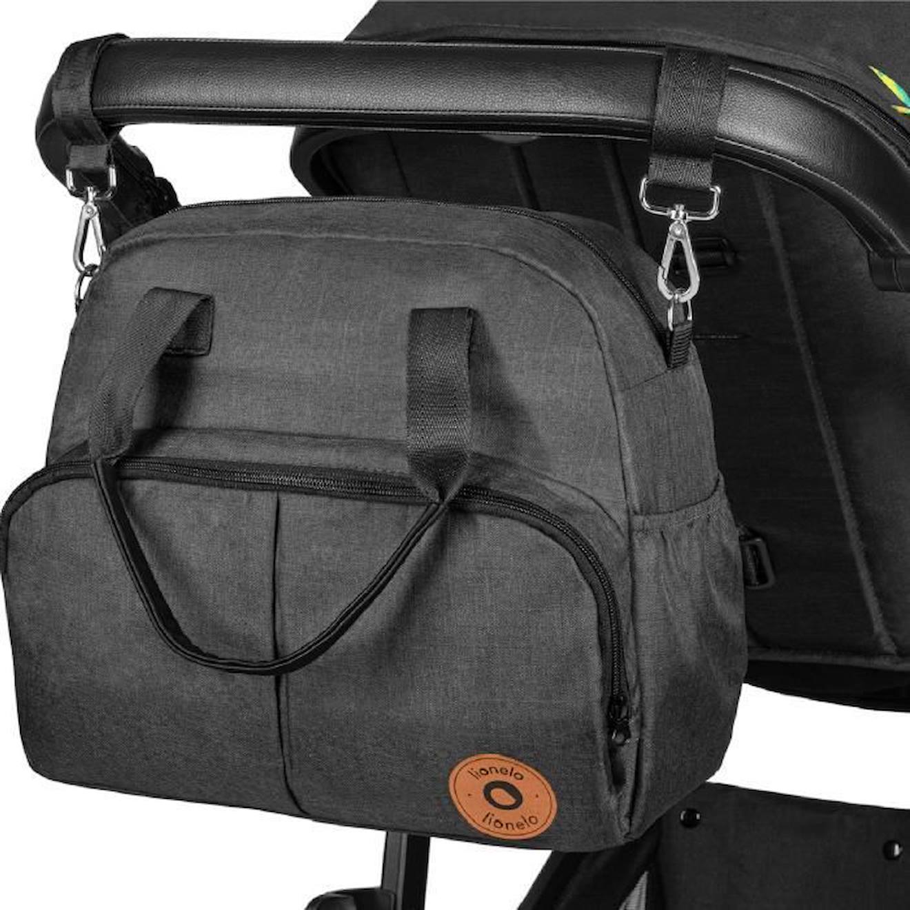 LIONELO Pack duo Poussette 2en1 bébé Amber avec nacelle sac et accessoires