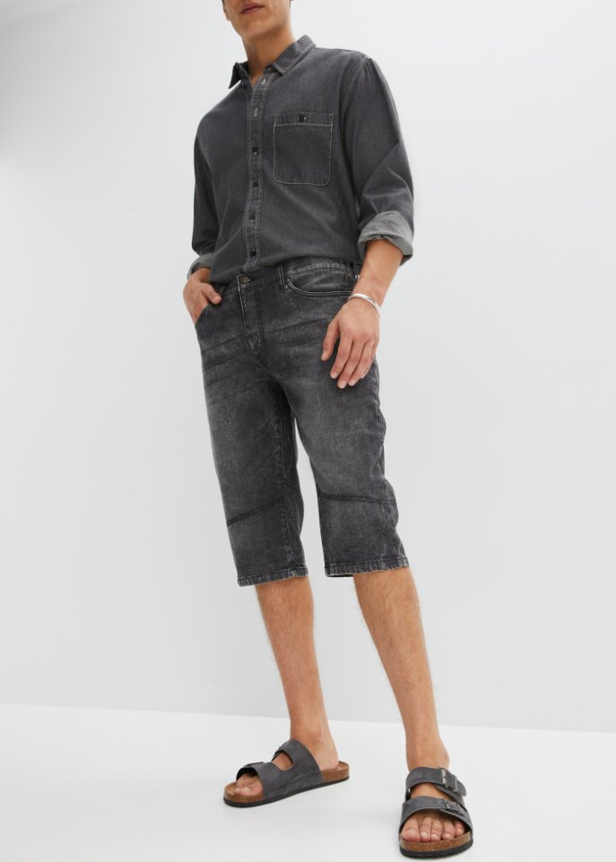 Stretch-Jeans-Long-Bermuda, Regular Fit