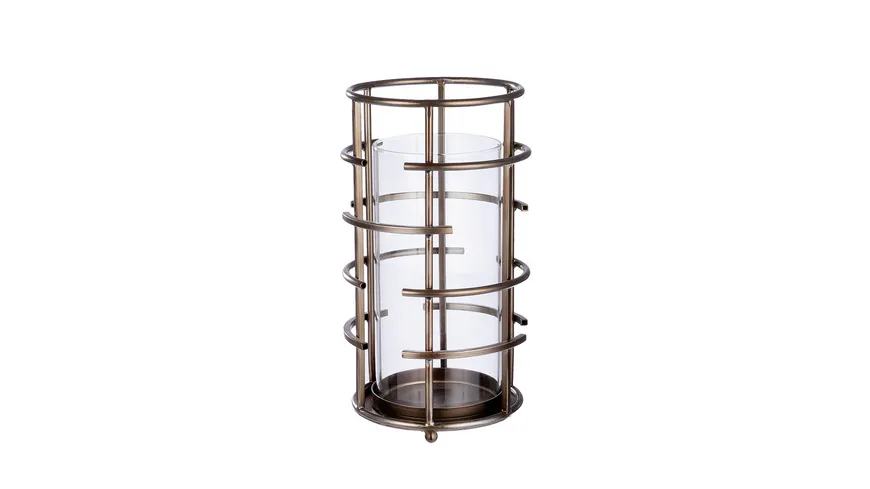 GILDE Metall Windlicht Loft H=31,5cm silber