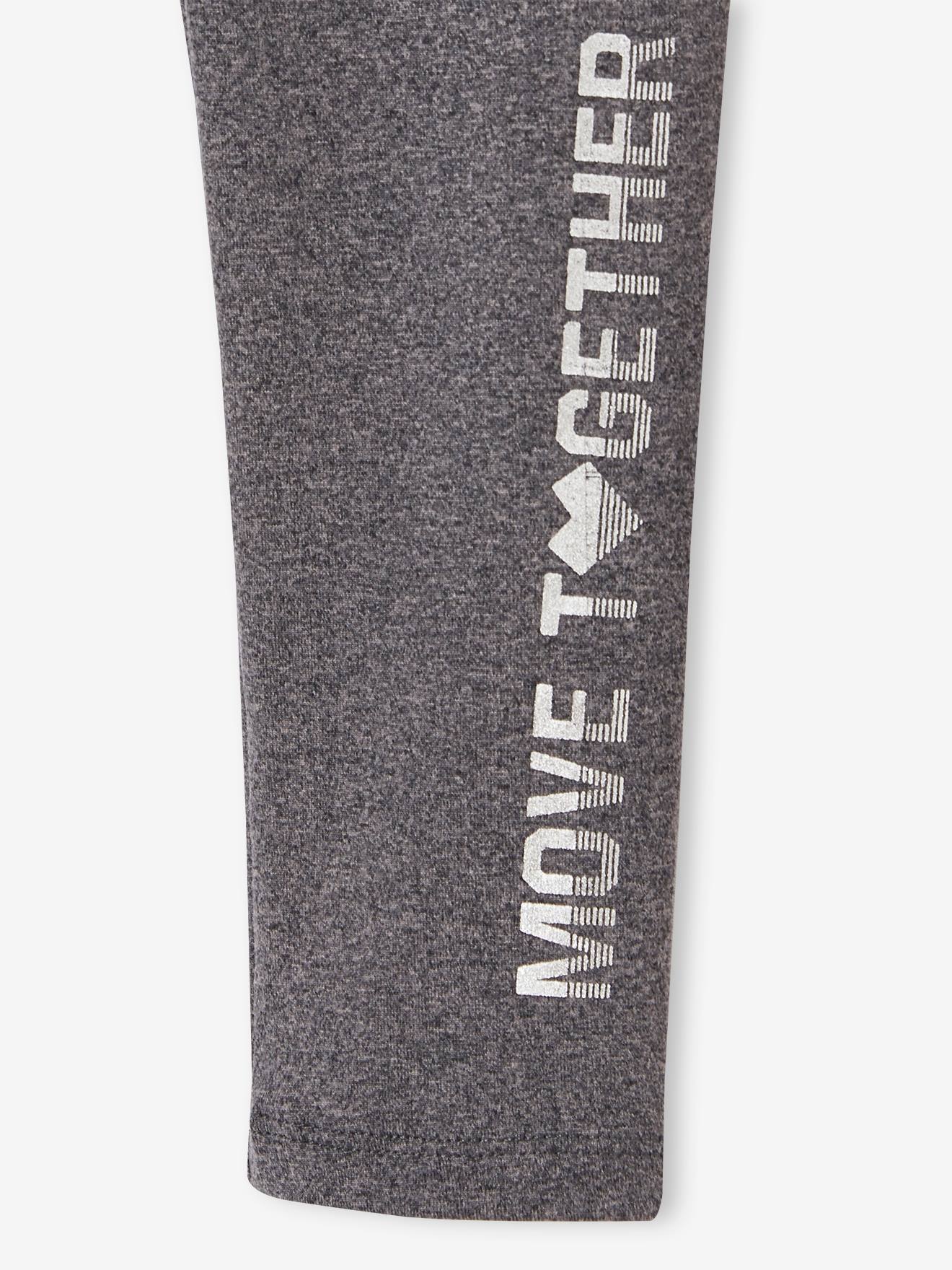 Legging sport Basics fille inscription métallisée terracotta