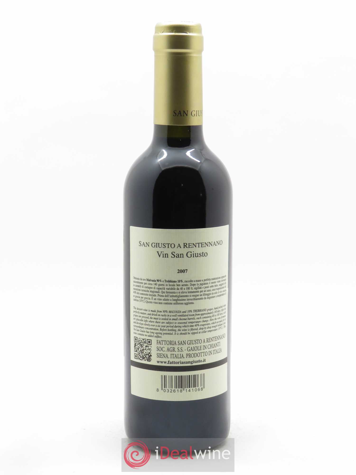 Toscana San Giusto A Rentennano Vin San Giusto Famille Martini di Cigala  2007 - Lot de 1 Demi-bouteille