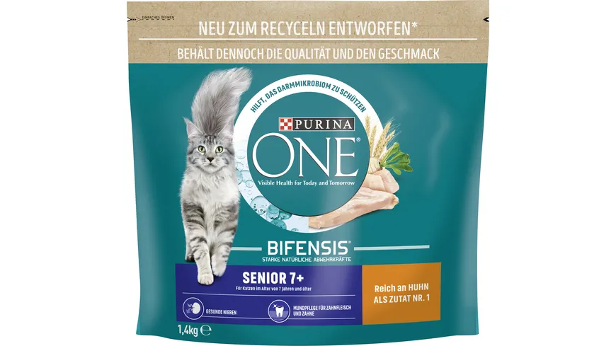 PURINA ONE Bifensis Senior 7+ mit Huhn Katzentrockenfutter 1.4 kg
