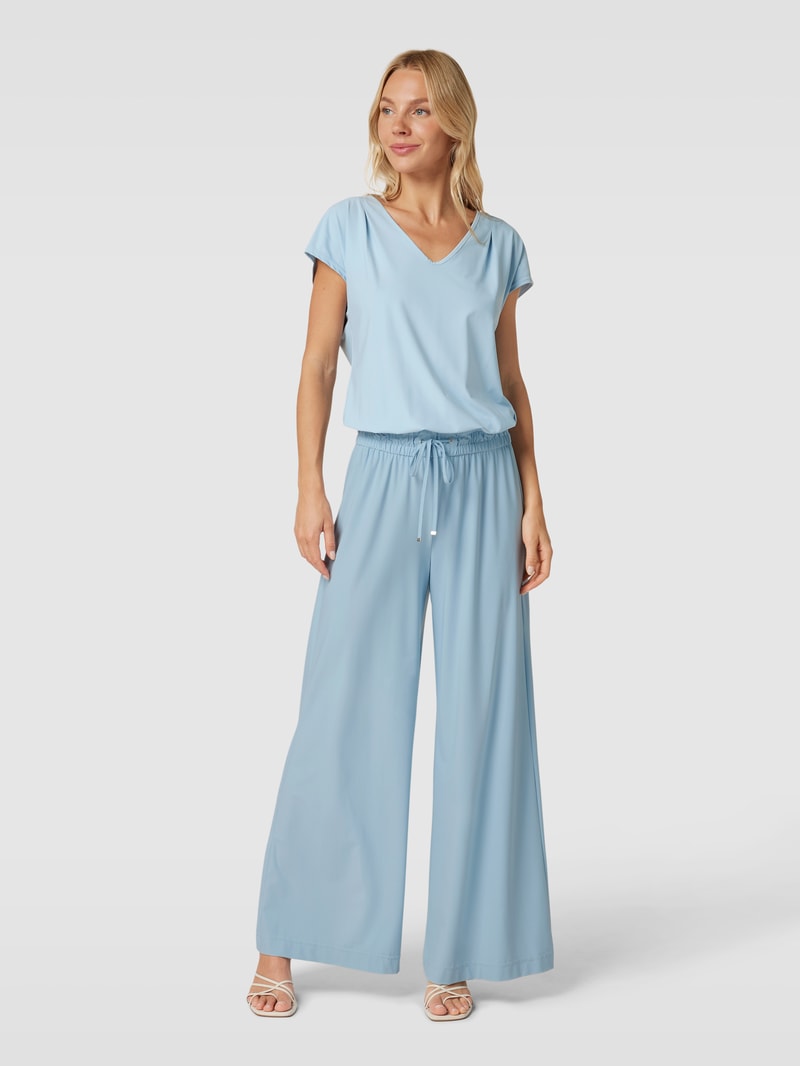 Jumpsuit mit V-Ausschnitt Modell 'JO' in hellblau