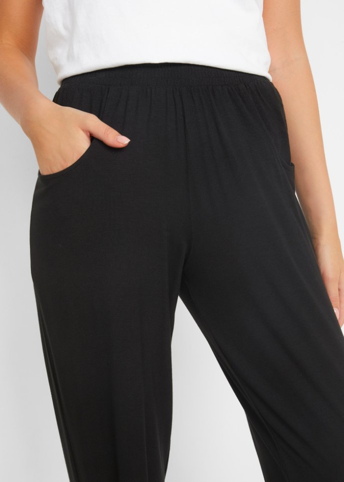 Leichte Jersey-Hose mit Bequembund und Gummizugsaum