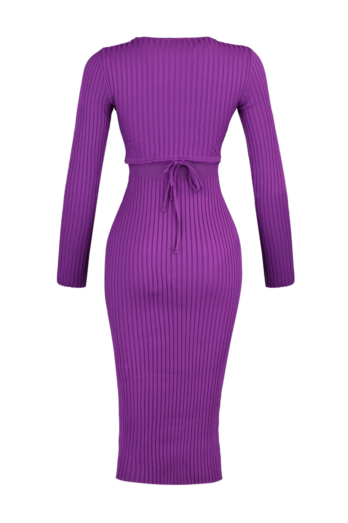 Trendyol Collection  Lila Strickoberteil und -unterteil-Set mit Krawattendetail TWOAW22EL0543