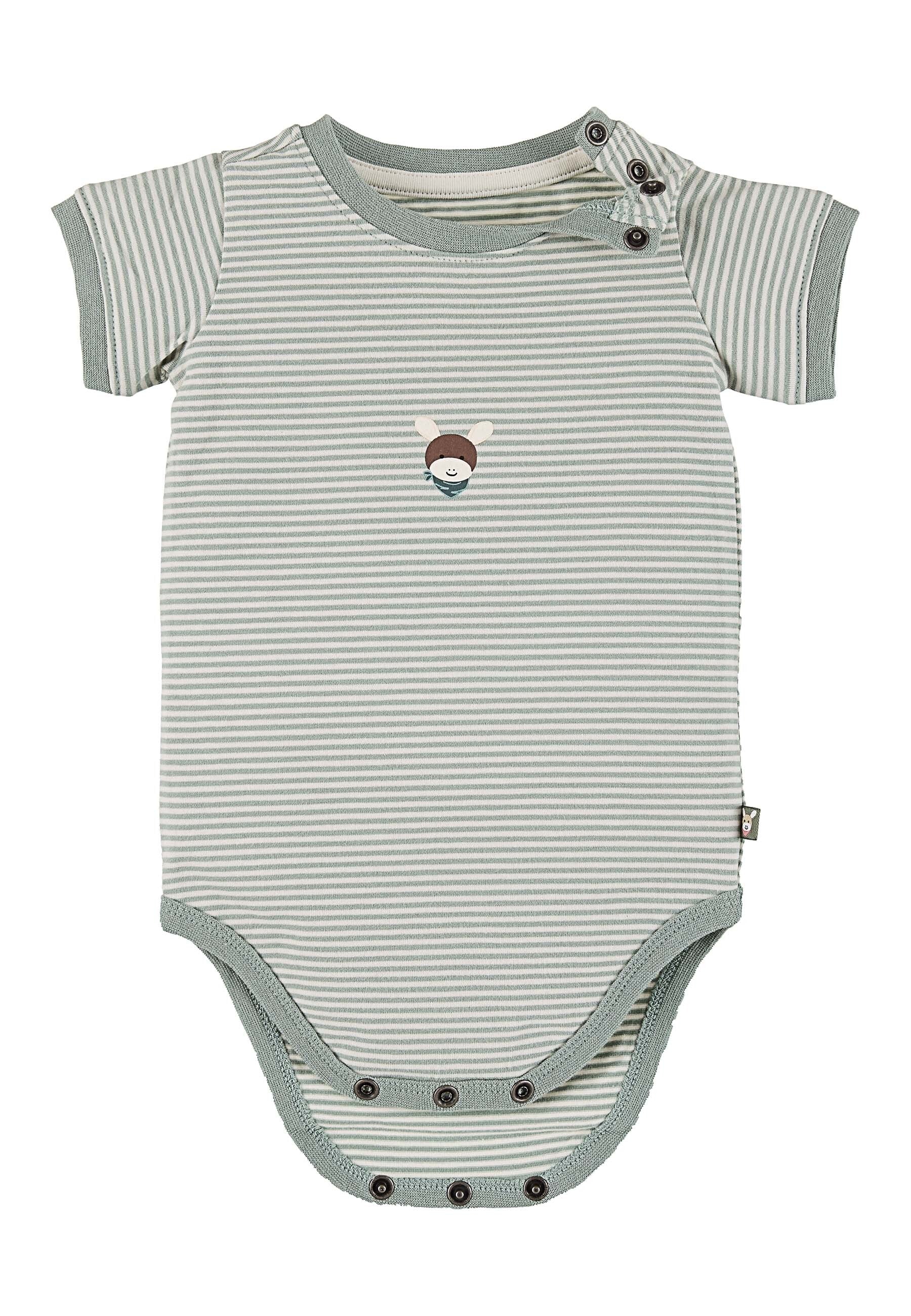 GOTS Body Esel Emmi, Kurzarm aus Jersey geringelt