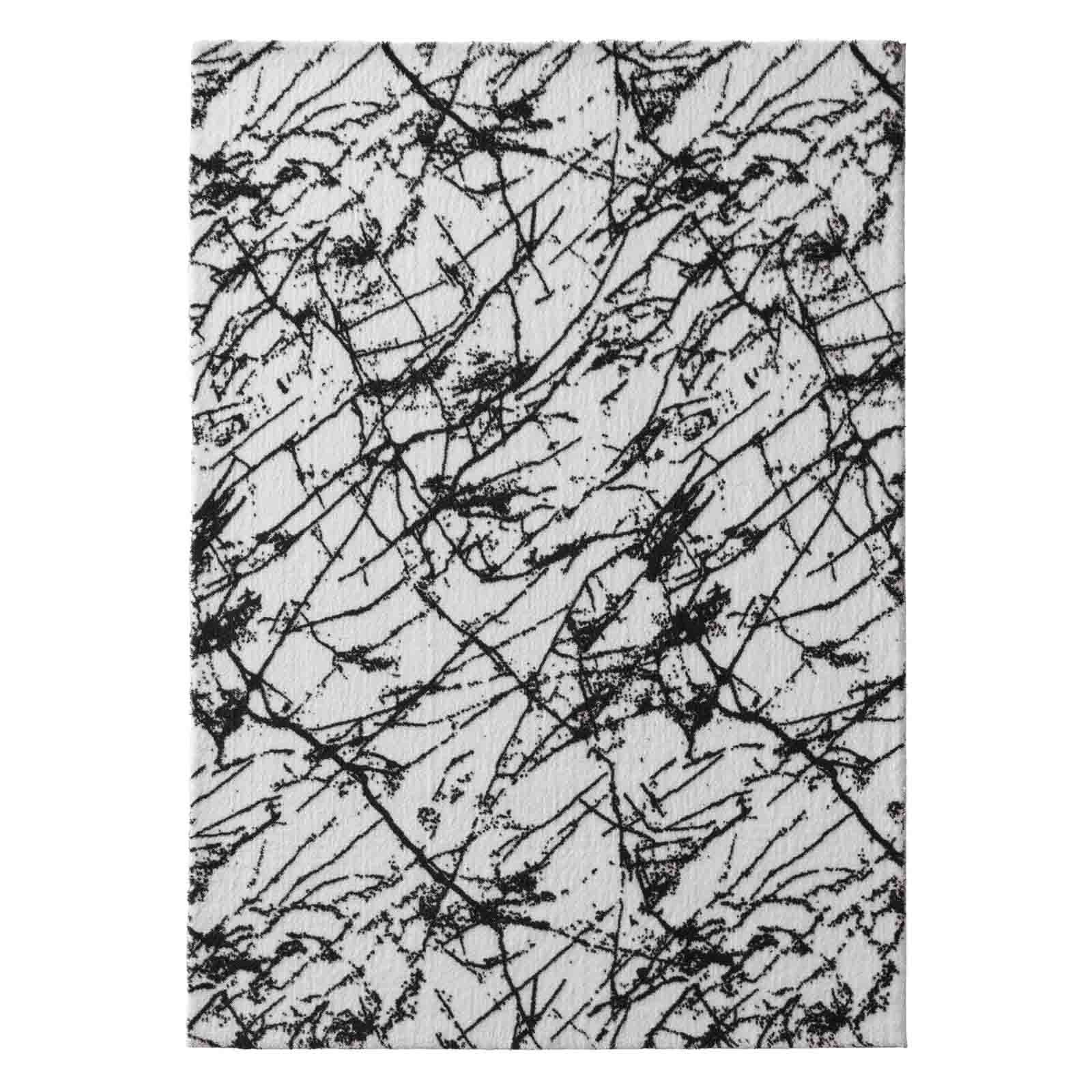 Teppich Supersoft Kurzflorteppich Valetta Marmor, TaraCarpet, rechteckig, Höhe: 19 mm, modern marmoriert waschbar Wohnzimmer Schlafzimmer Badezimmer 050x080