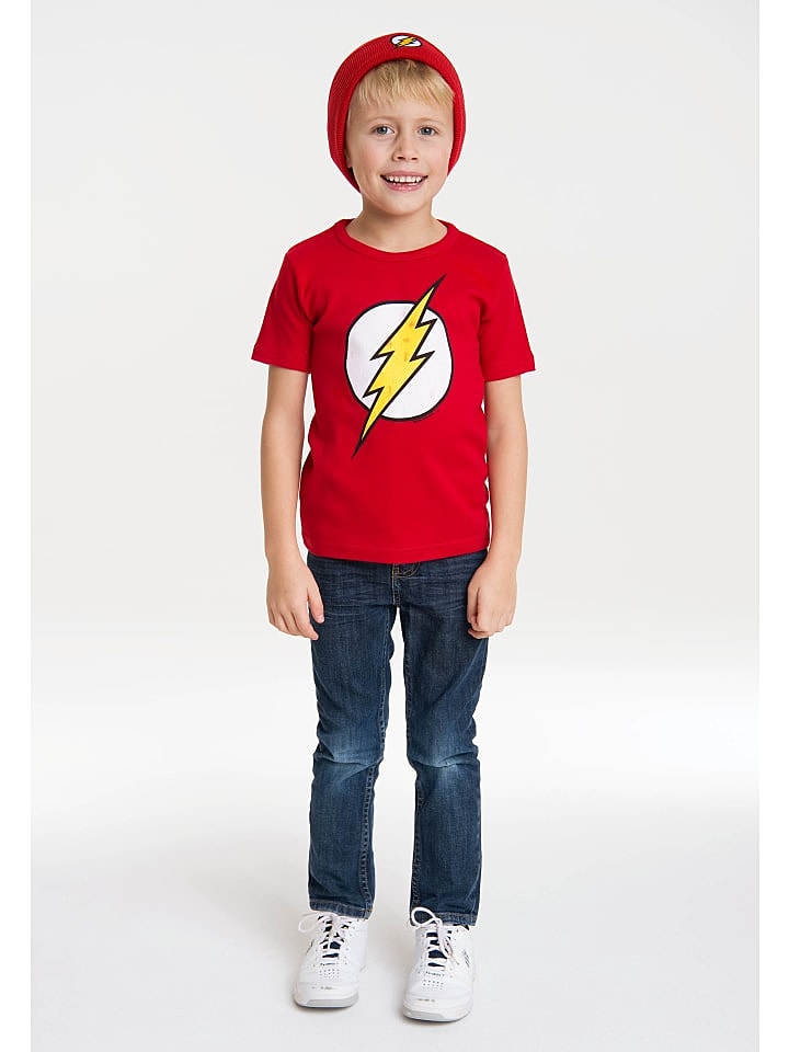 Logoshirt T-Shirt DC - Flash Logo in rot günstig kaufen 146/152