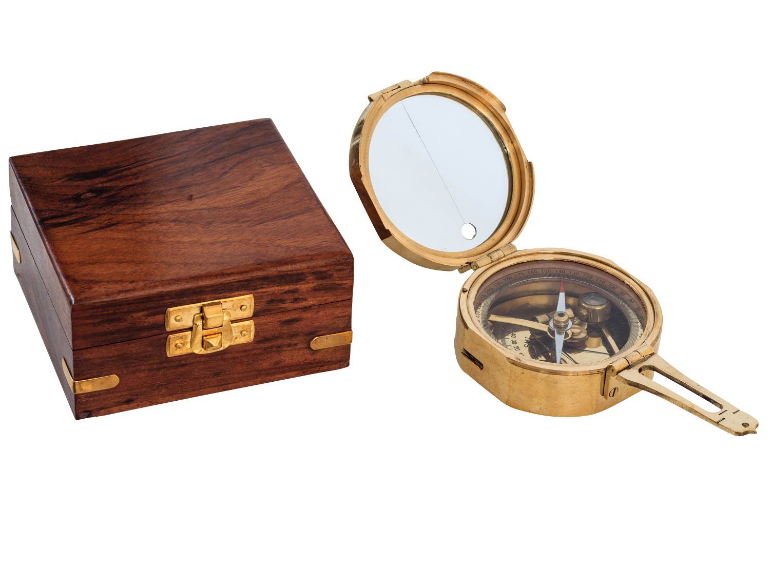 Aubaho Kompass Kompass Maritim Peilkompass Schiff Navigation Messing Glas Replik Anti
