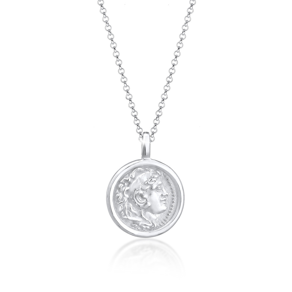 Elli Elli Collier Pendentif de pièce de monnaie en argent sterling 925 Bijoux