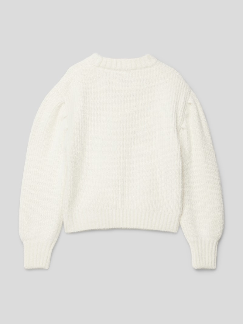 Strickpullover mit Rundhalsausschnitt in weiß