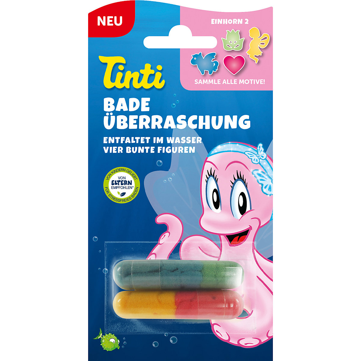 Badeüberraschung, 10er Pack, Badebohnen mit Schwammfiguren