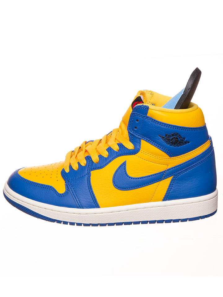 Air Jordan Leder-Sneaker ''1 Retro High'' in Gelb/ Blau günstig kaufen