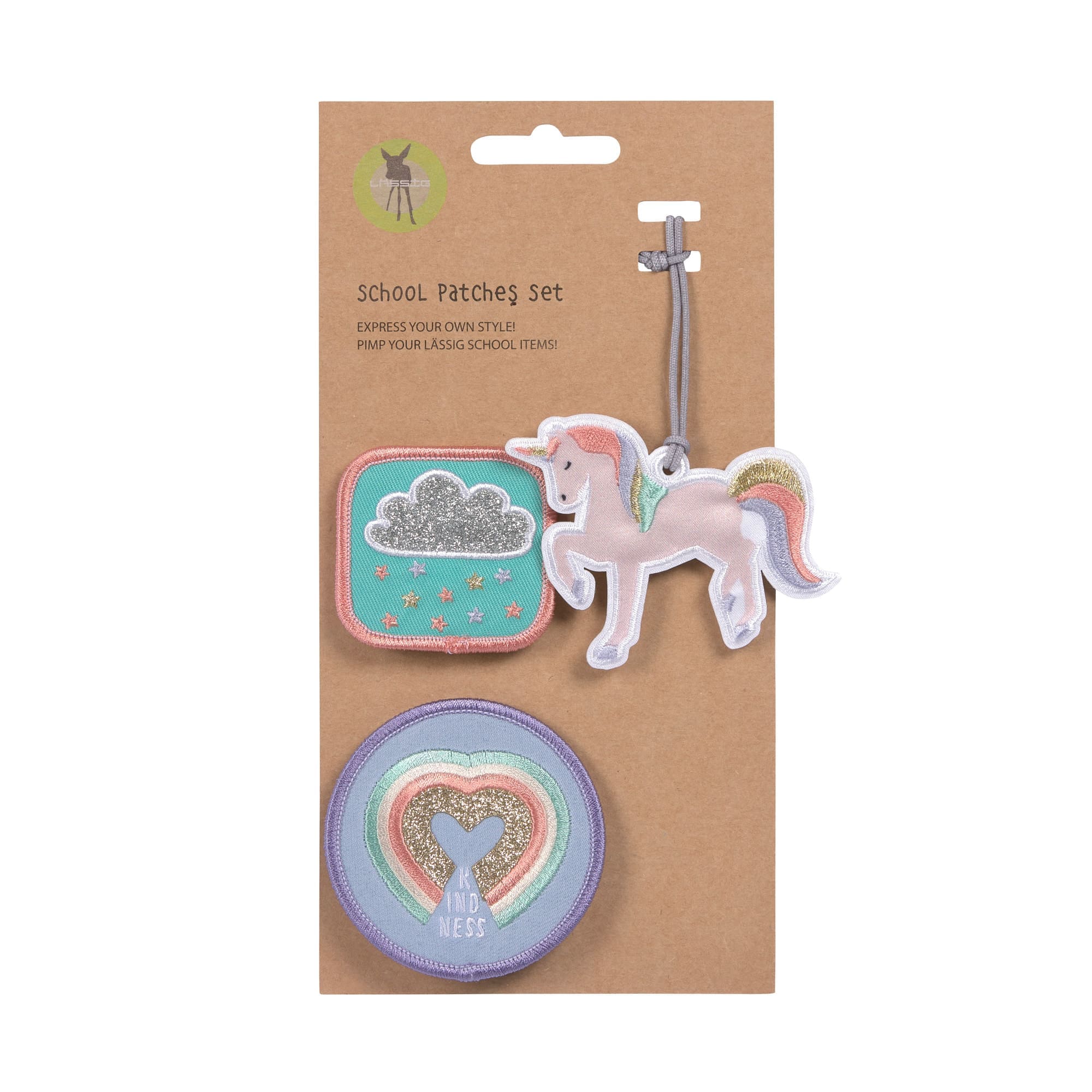 Anhänger & Patches - Schul Set Unique, Unicorn glitter