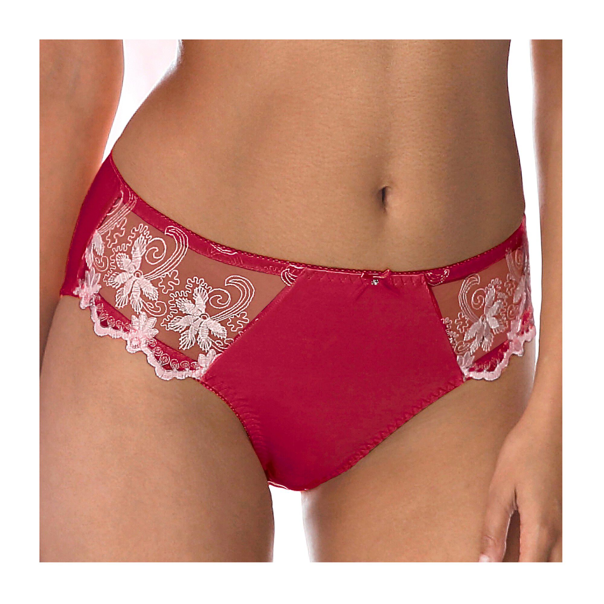 Culotte maille satinée et tulle brodé Calenca