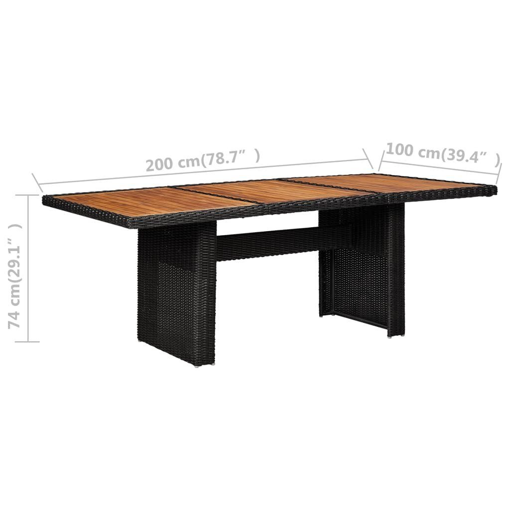 vidaXL Garten-Essgruppe 9-tlg. Garten-Essgruppe Poly Rattan Schwarz, (9-tlg)