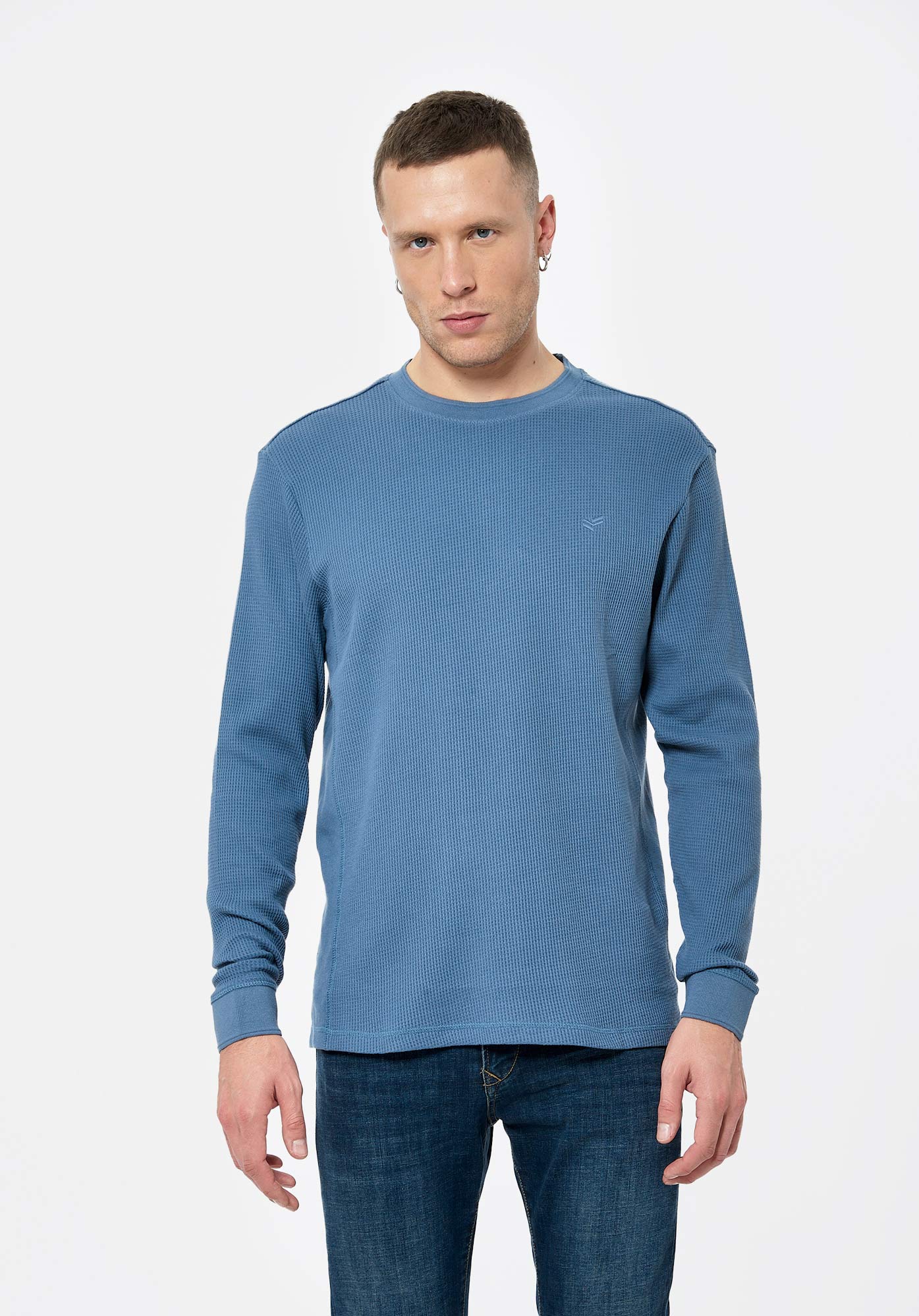 SAFLE  Pull bleu Homme en 100% coton