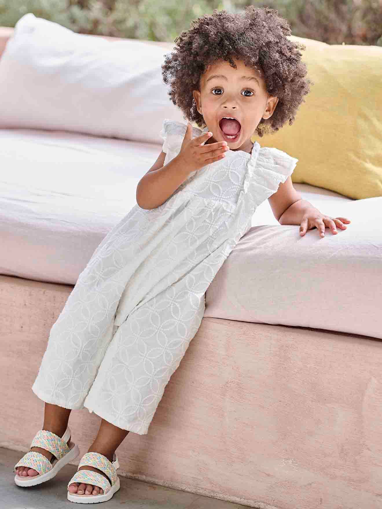 Vertbaudet Festlicher Baby Overall mit Stickereien - wollweiß