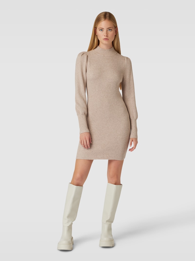Strickkleid mit Stehkragen Modell 'KATIA' in beige