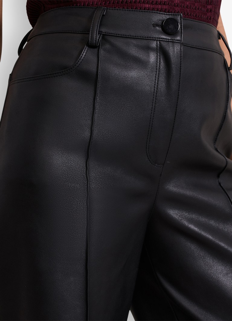 Pantaloni largi cu talie înaltă Phase Eight Melissa din piele ecologică