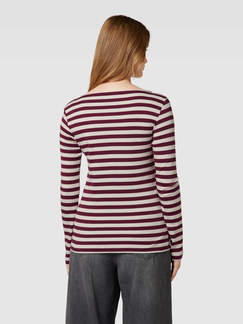 Longsleeve mit Streifenmuster in bordeaux rot