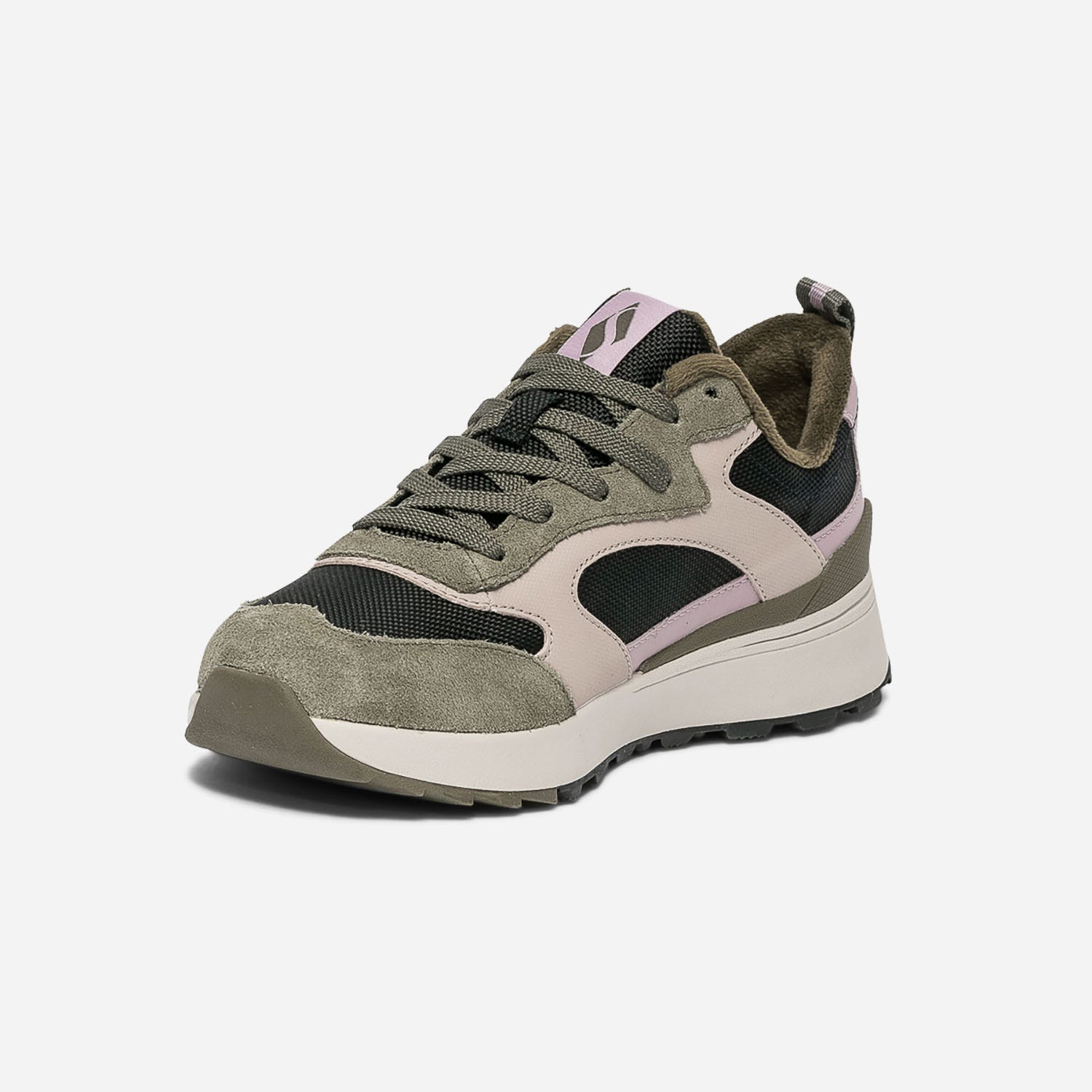 Tennis SKECHERS kaki, mauve et pastel bi matière