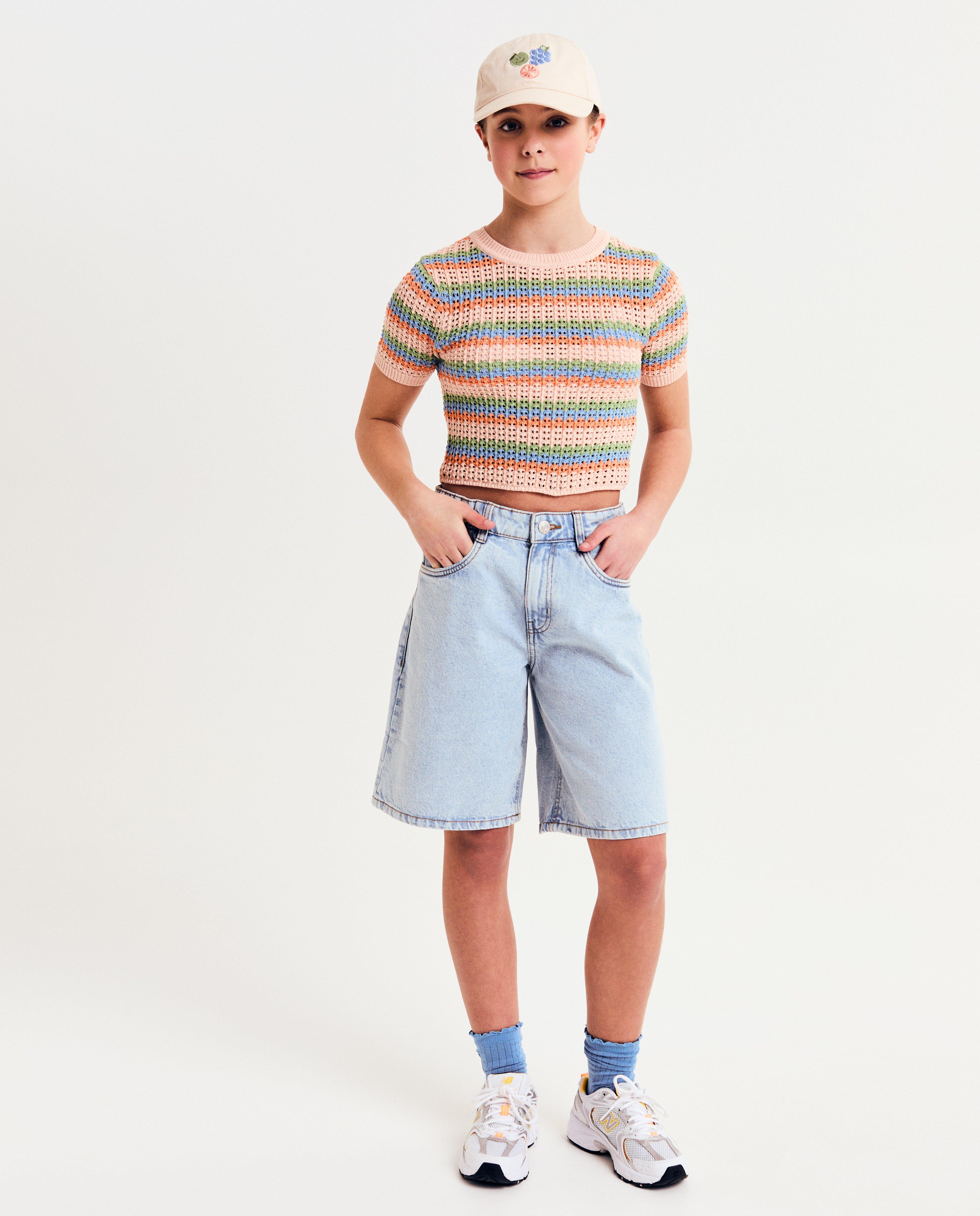 Pantaloni scurți din denim albastru deschis Fish & Chips, albastru deschis