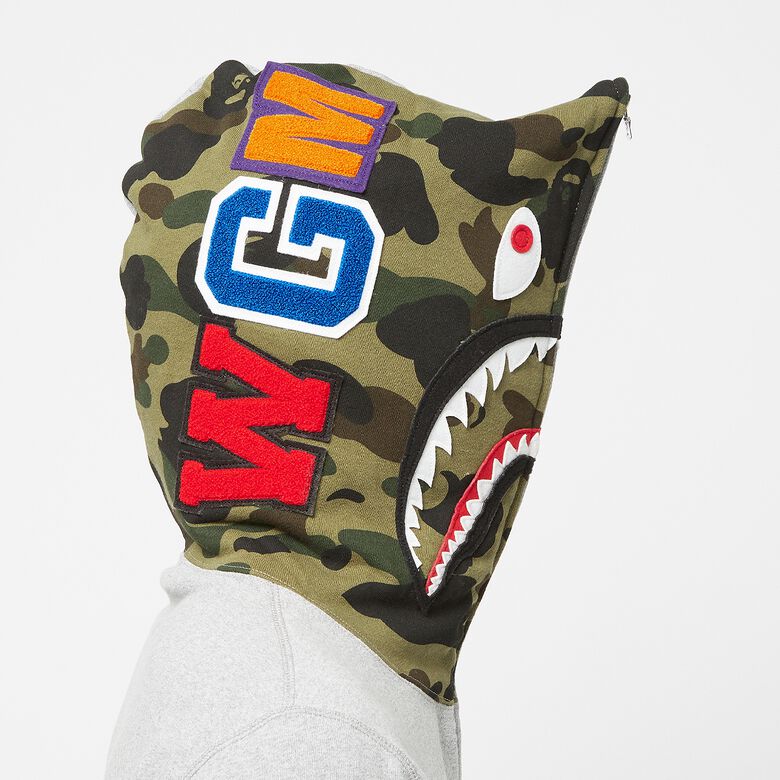 A Bathing Ape Shark Full Zip Hoodie M grey