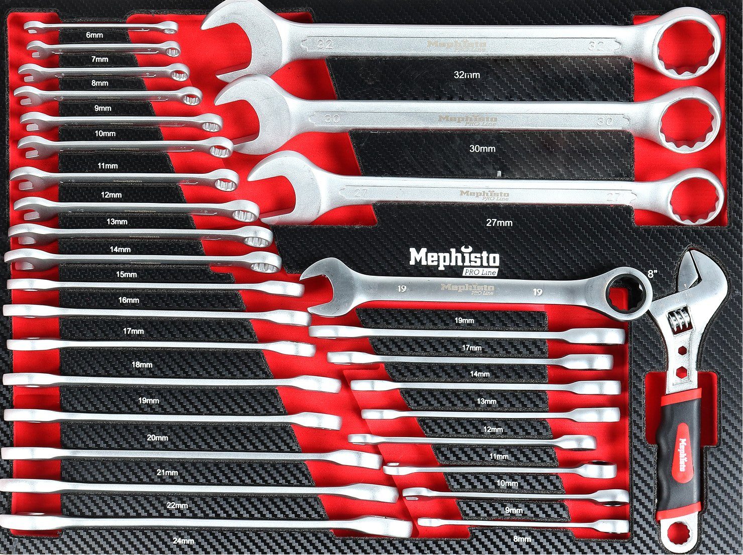 Mephisto-Tools Werkstattwagen, (umfangreich bestückt), 12 abschließbare Schubladen, Werkzeug ist aus hochwertigem CRV