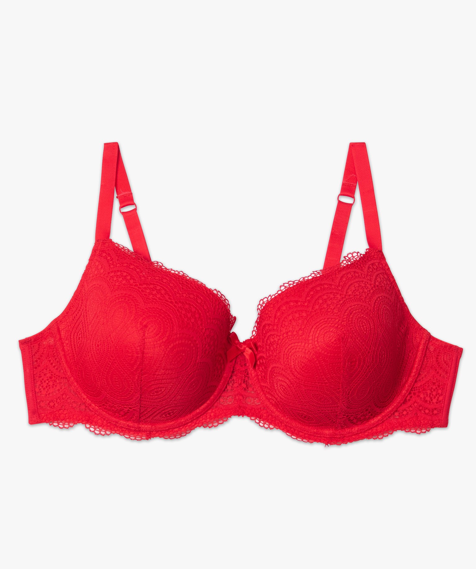 Soutien-gorge grande taille à armatures et coques fines rouge | GEMO
