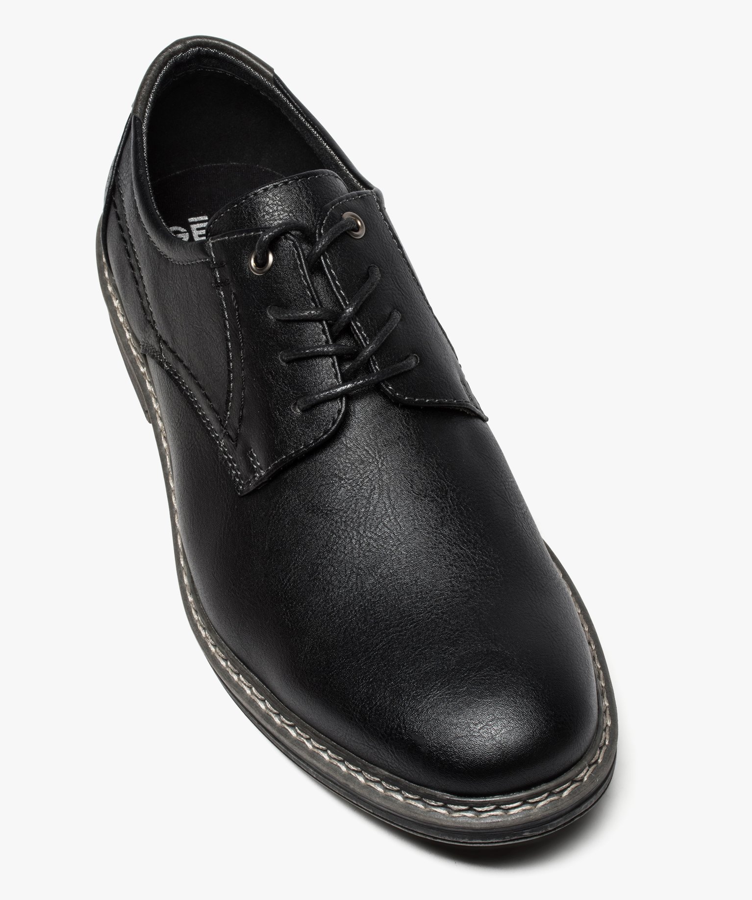 Derbies homme avec un illet métallique et surpiqres noir | GEMO