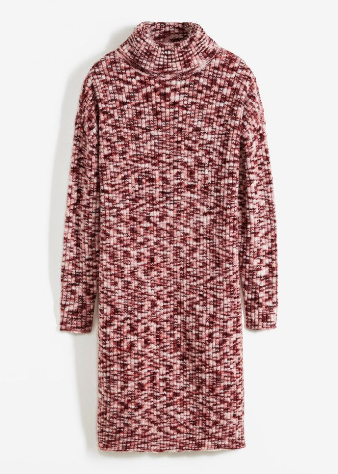 Strickkleid mit Rollkragen aus recyceltem Polyester
