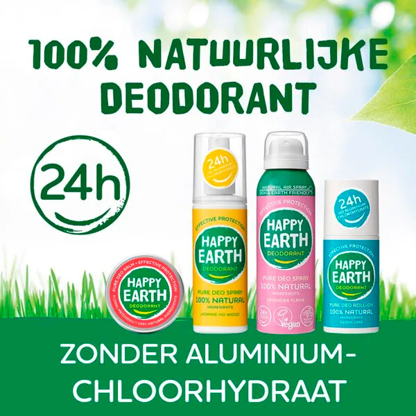 Happy Earth 100% természetes, tiszta kristály illatú, szagtalan dezodor stift 90g