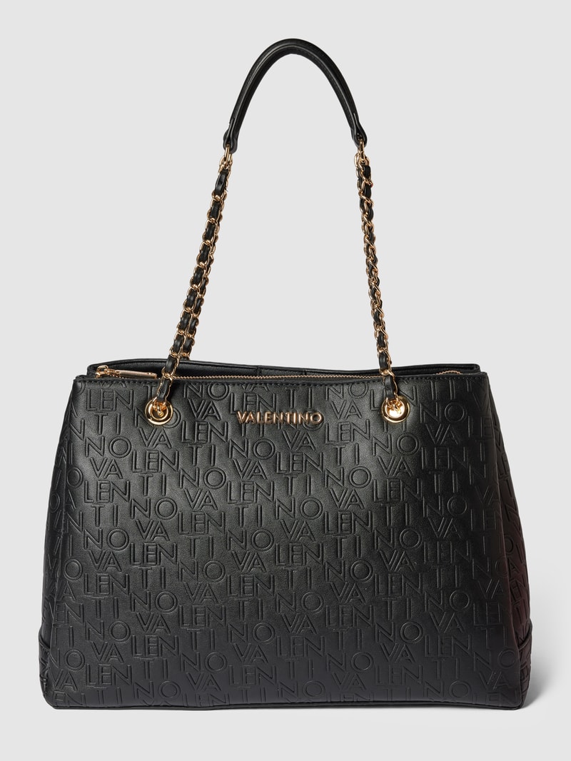 Shopper mit Allover-Muster Modell 'RELAX' in schwarz