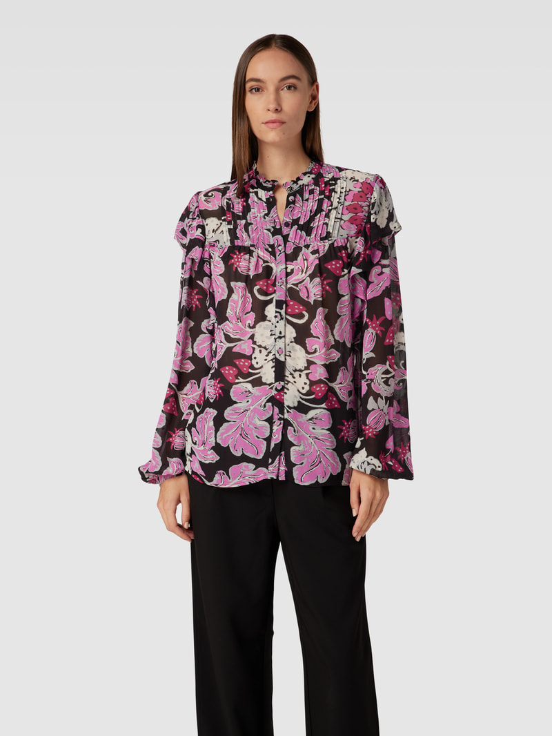 Bluse im Allover-Look Modell 'Bibi' in pink