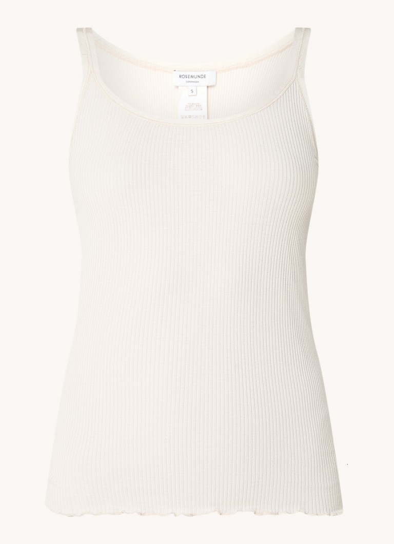 Top Rosemunde Belle in maglia a coste di misto seta con scollo rotondo
