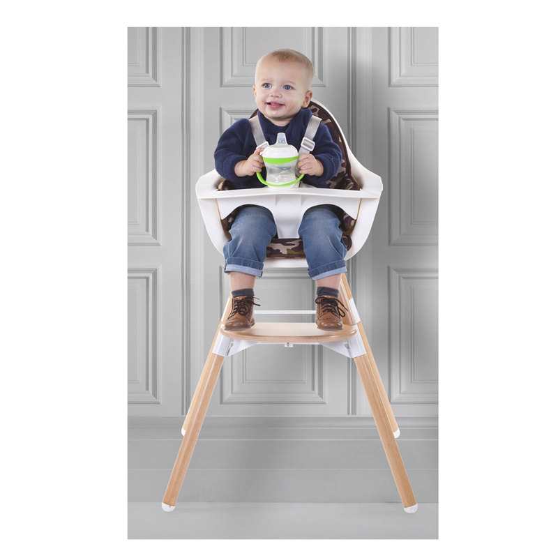 Chaise haute Evolu en bois blanc Childhome