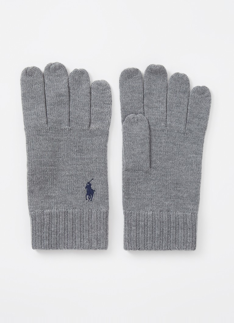 Vlněné rukavice Ralph Lauren s výšivkou loga