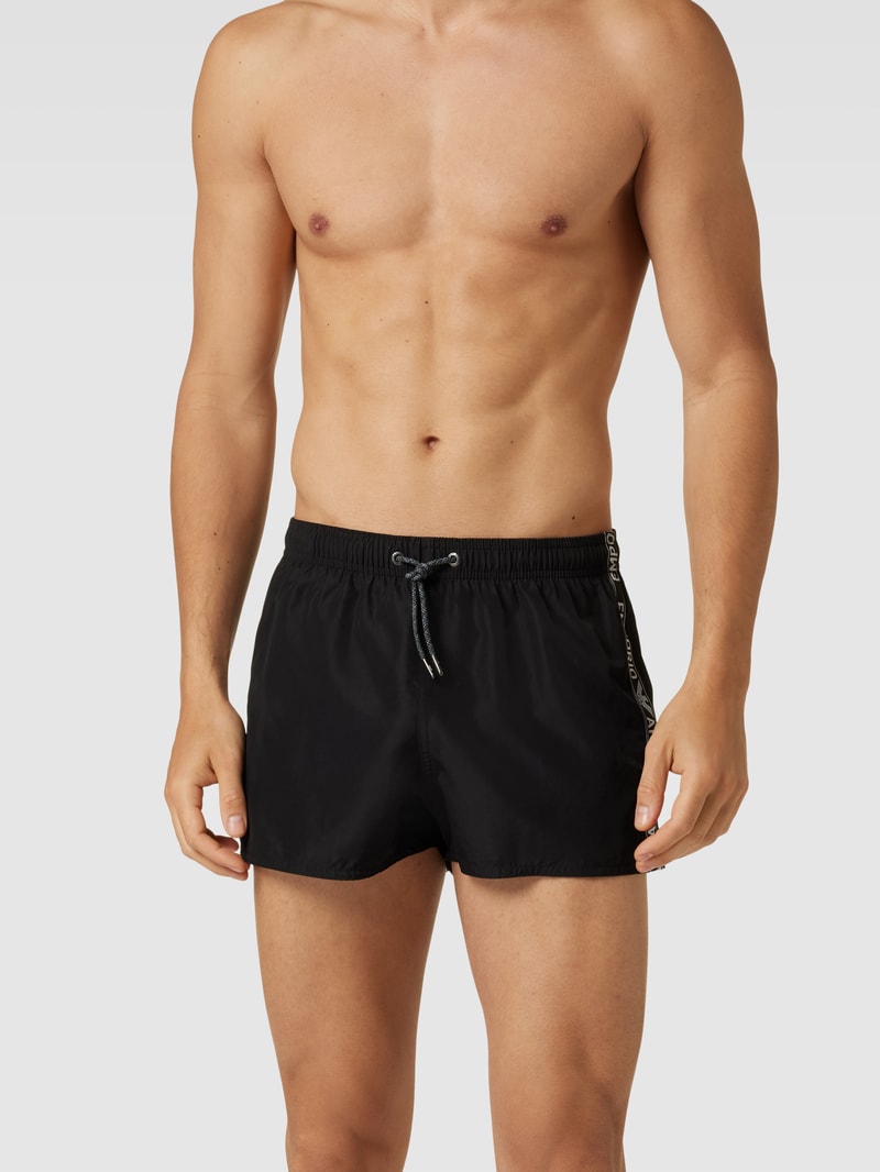 Badehose mit Galonstreifen in schwarz