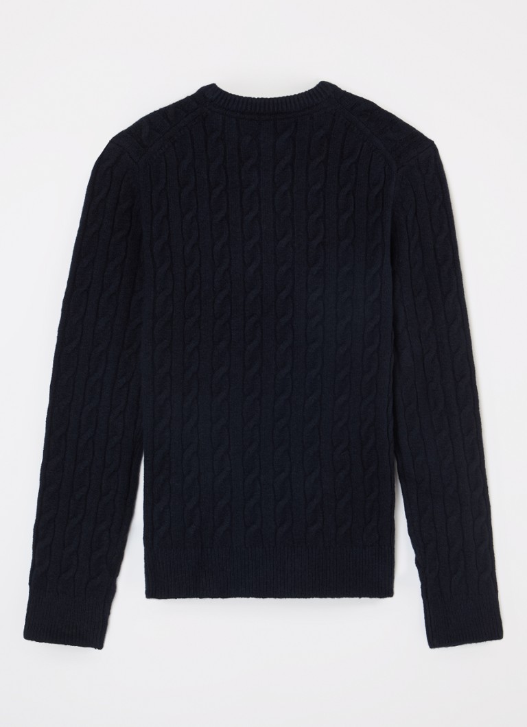 Pulover Lyle & Scott tricotat cu împletitură și logo brodat