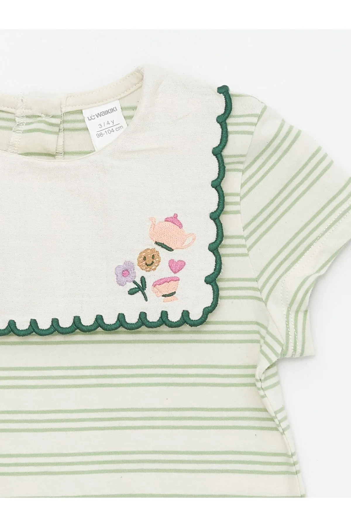 LC Waikiki  Kurzarm-Bluse und Leggings für Babys mit Rundhalsausschnitt, bestickt, 2er-Set