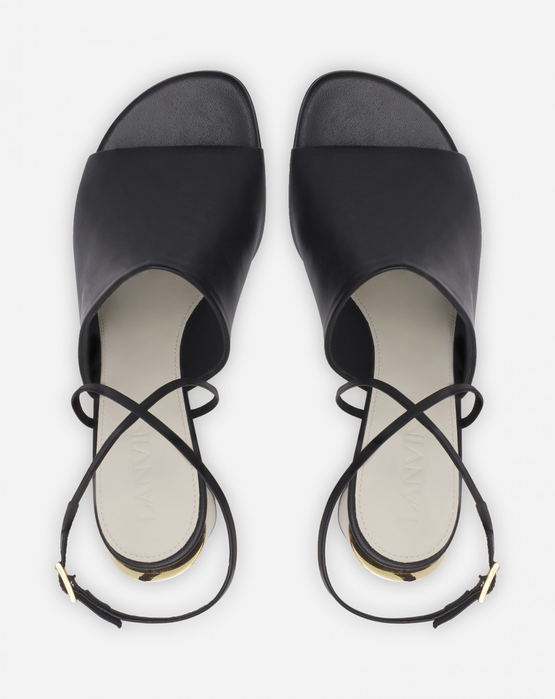 SANDALES SEQUENCE BY LANVIN EN CUIR TALONS ÉPAIS