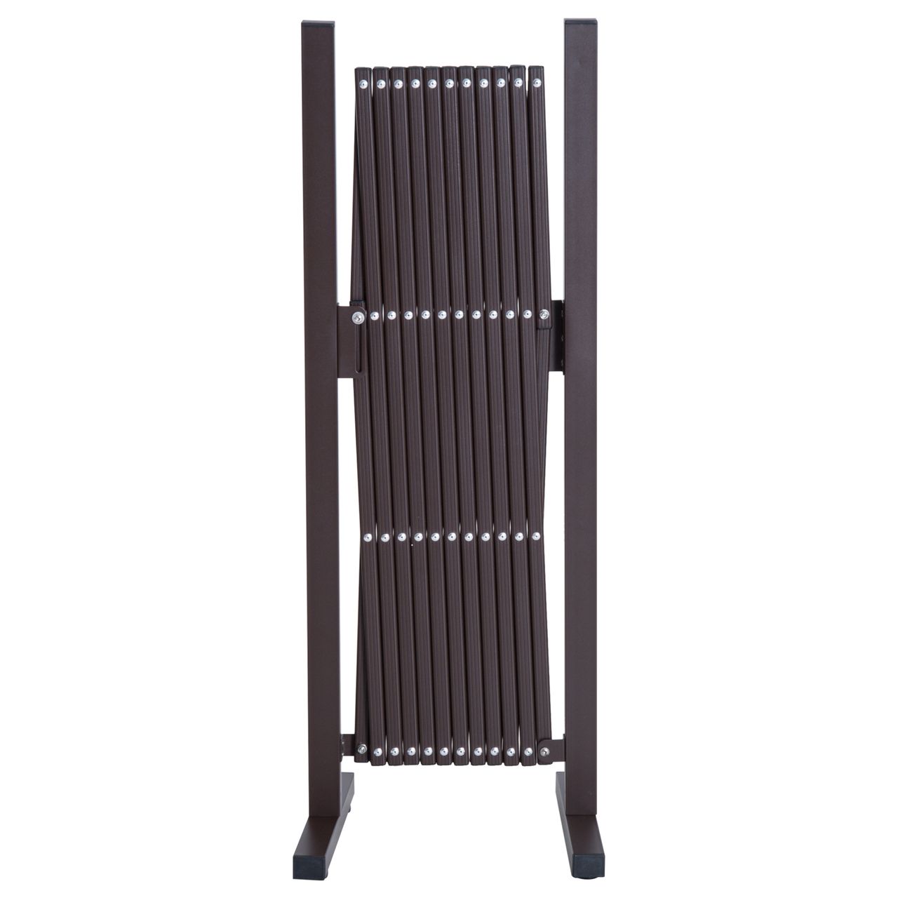 Outsunny Scherengitter Absperrgitter ausziehbar 35-300cm Garten Alu Braun
