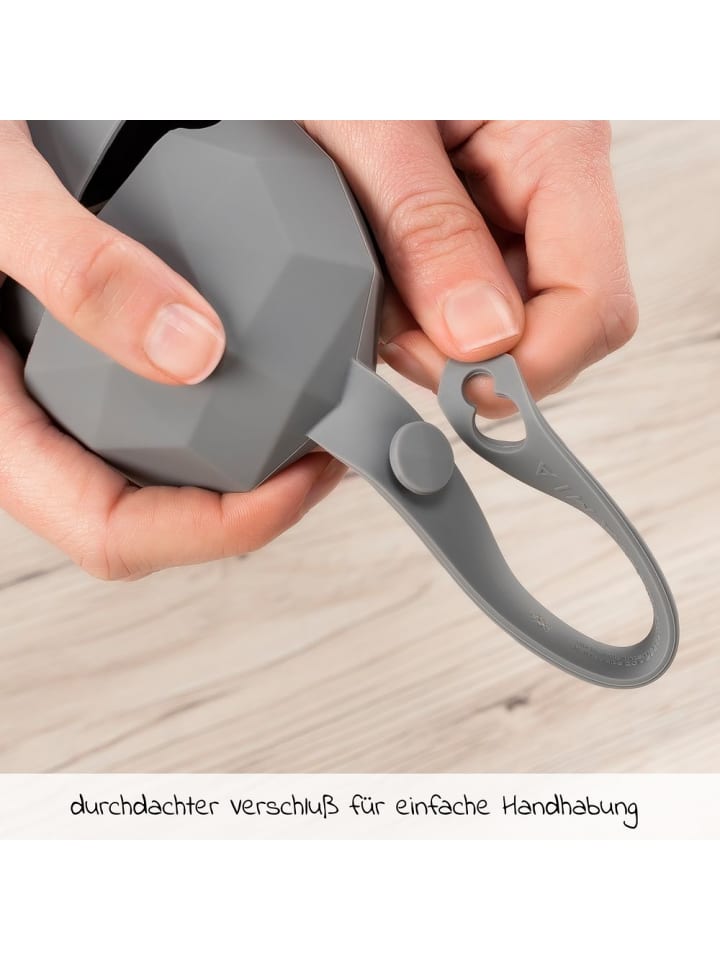 MiaMia Silikon-Schnullerbox / Schnullerhalter - Diamant - in grau günstig kaufen onesize