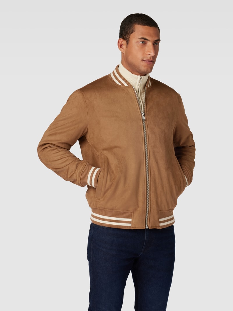 College-Jacke mit Eingrifftaschen Modell 'Bubar' in camel