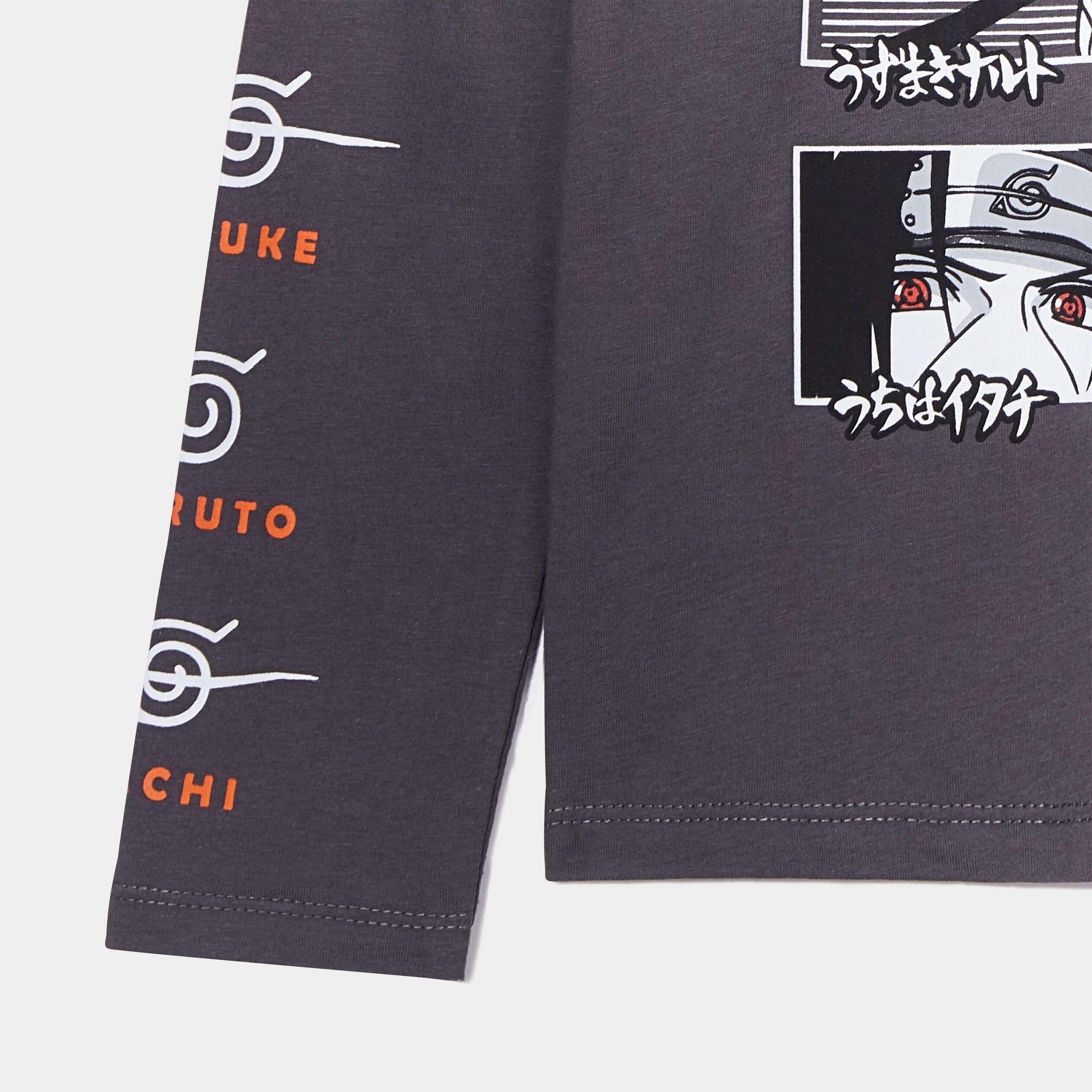 T-shirt Naruto Shippuden Sasuke Itachi gris foncé garçon | La Halle
